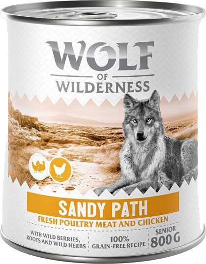 Wolf Of Wilderness Våtfôr Senior Expedition Sandy Path Fjærkre Med Kylling 6 X 800 G