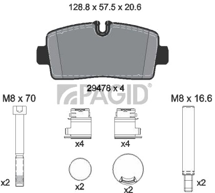 PAGID T4256N Bremseklosser