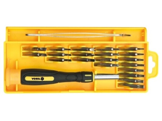 Vorel Skrutrekkerbits Med Skrutrekker 22 Deler 64395