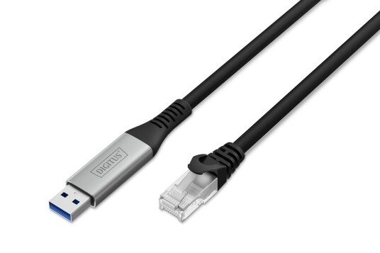 Digitus USB til RJ45 Ethernet Adapter Cat 6A 5m Sort Digitus USB til RJ45 Ethernet Adapter Cat 6A 5m Sort