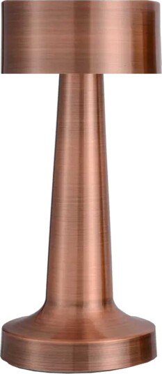 Retro oppladbar bordlampe med metalldimmer kobber