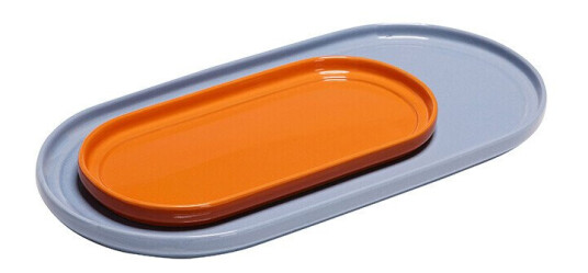 Hübsch - Amare Serving Trays Set of 2 Light Blue/Orange Hübsch Hübsch - Amare Serving Trays Set of 2 Light Blue/Orange Hübsch