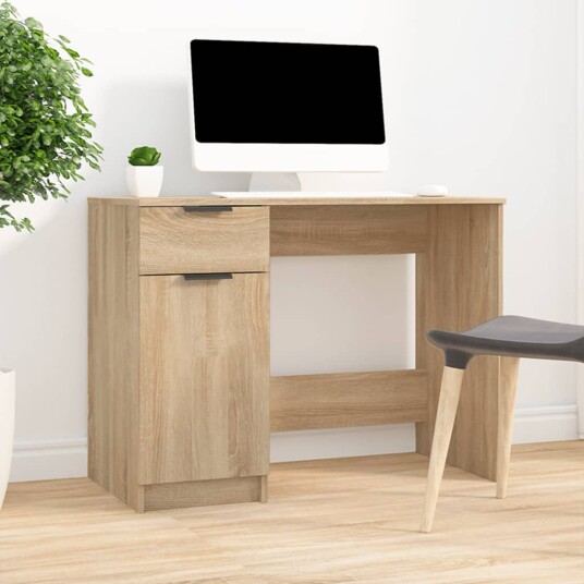 vidaXL Skrivebord sonoma eik 100x50x75 cm konstruert tre vidaXL Skrivebord sonoma eik 100x50x75 cm konstruert tre