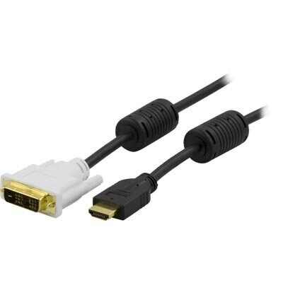 Deltaco 2m HDMI til DVI-D Single Link Hankjønn - Svart