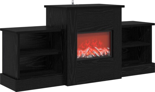 vidaXL Elektrisk peis Svart eik 110 x 30 x 50 cm Konstruert tre