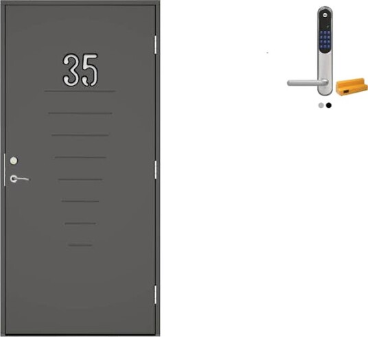 Ytterdør Swedoor Advance-Line Statement Trace med Yale Doorman Classic Home