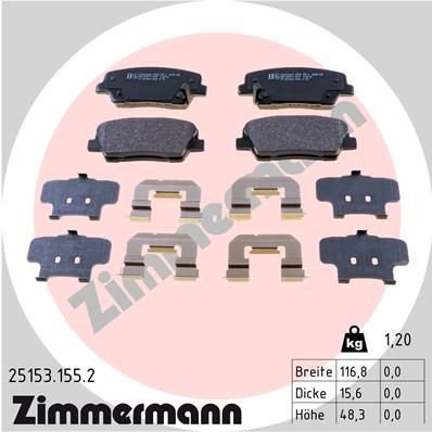Bremseklosser ZIMMERMANN 25153.155.2 Bremseklosser ZIMMERMANN 25153.155.2