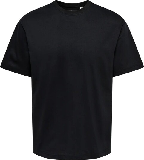 ONLY & SONS Onswhite Lotus Life Rlx Ss Lic Tee   Black   M