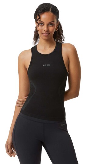 Björn Borg Women's Borg Running Seamless Tank Black Beauty M/L, Black Beauty