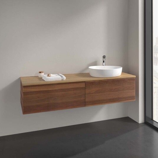 Villeroy & Boch  Antao Servantskap med 2 skuffer 160x50x36 cm m/lys Valnøtt/Eik