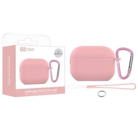 Silikonetui med karabinkrok for AirPods Pro 2 / 1 Rosa Silikonetui med karabinkrok for AirPods Pro 2 / 1 Rosa