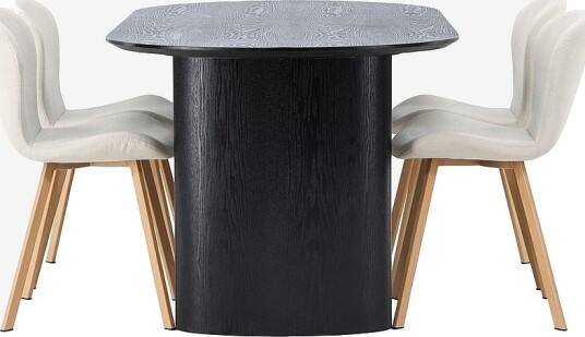 Venture Home Spisegruppe Isolde med 4 stk stoler Lilja Svart Venture Home Spisegruppe Isolde med 4 stk stoler Lilja Svart