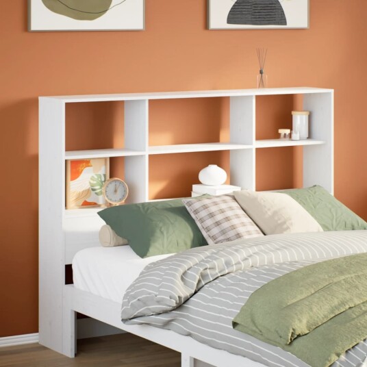 Hodegavl med oppbevaring hvit 140 cm heltre furu 8721158396747