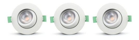 Llitt Ellen Infälld downlight Dim-to-Warm 520lm IP65 3-pack Vit