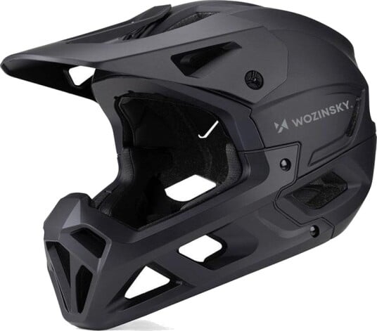 Wozinsky Fullface Sykkelhjelm med Hakebeskyttelse - Str. M, 55-57cm - Svart