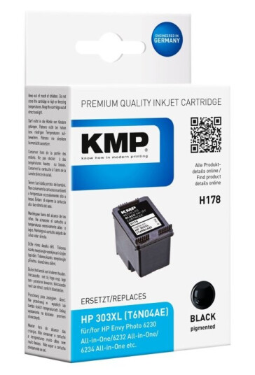 Kmp H178 - 12.9 Ml - Svart - Kompatibel - Blekkpatron (Alternativ For: Hp 303Xl) - For Hp Envy Photo 62Xx Photo 71Xx Photo 78Xx  Envy Inspire 72Xx 79Xx