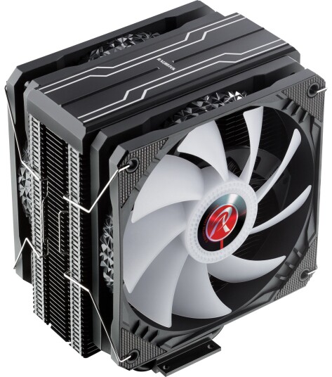 Raijintek Eleos 12 Duo CPU-kjøler Dual vifte RGB 160mm Svart Intel & AMD kompatibel