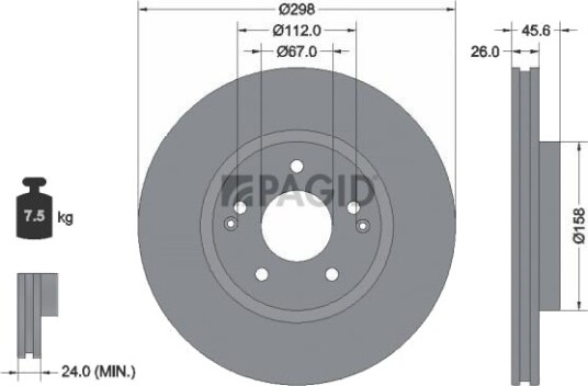 PAGID 56229NC Bremseskive