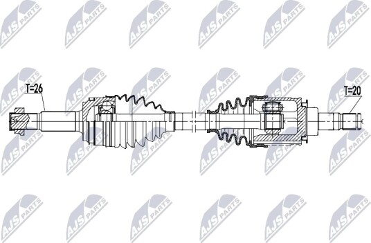 NTY NPW TY 268 Drivaksel