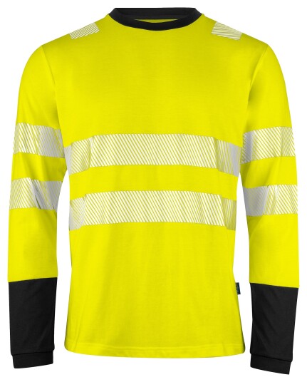 Projob 6014 T Shirt Langermet En Iso 20471 Kl 3/2 Yellow/black 3XL
