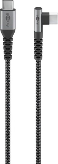 Pro USB-C 0,5m Kabel - 90° Sweled - Grå