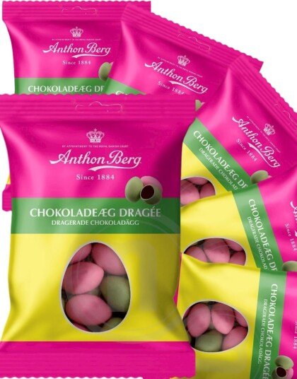 36 stk Anthon Berg Sjokoladeegg Dragé   Hel Eske 2880 gram