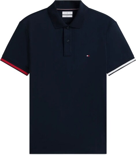 Tommy Hilfiger Liquid Cotton Cuff Slim Polo Navy L