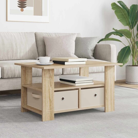 Kaffebord med skuff Sonoma eik 77 x 55 x 42 cm Konstruert tre
