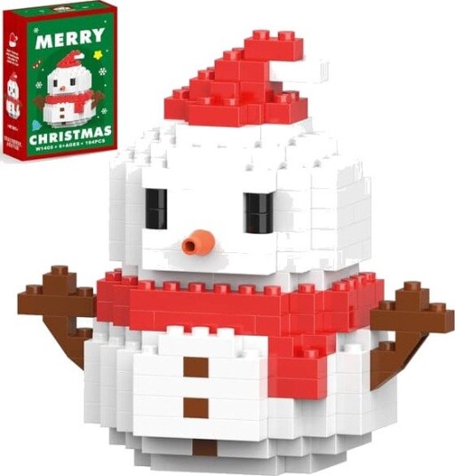 Jule snømann byggeklosssett Lego kompatibel adventskalender nye stableleker 2026 julegaveeske barnas