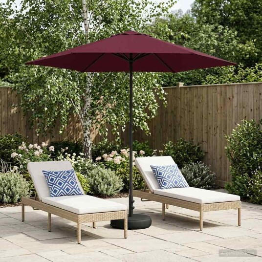 vidaXL Hageparasol med base 230 x 230 cm Polyester Rektangulær
