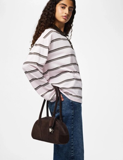 Pieces Pcbowling Suede Bag   Brown   ONE SIZE