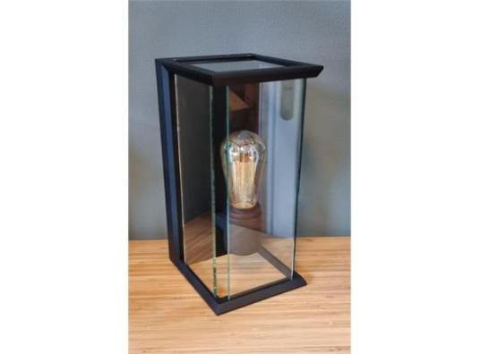 Norefjell utelampe Sort vegglampe med glass