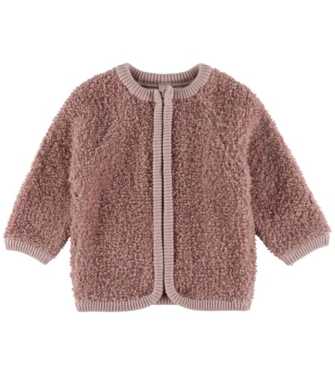 Smallstuff Rose Cardigan Med Glidelås Bouclé Merino Ull 56 62 Smallstuff Rose Cardigan Med Glidelås Bouclé Merino Ull 56 62