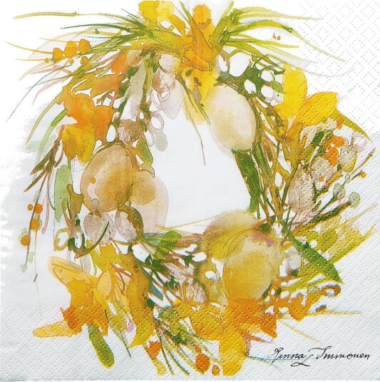 Havi Havi Napkin Kevätseppele   Yellow   24X24CM