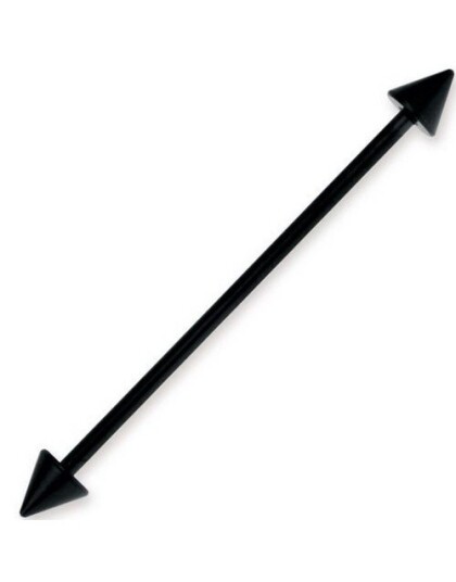 Aab Double Spike Svart Ørebarbell Strl 1.6 x 26 mm med 5 mm kule