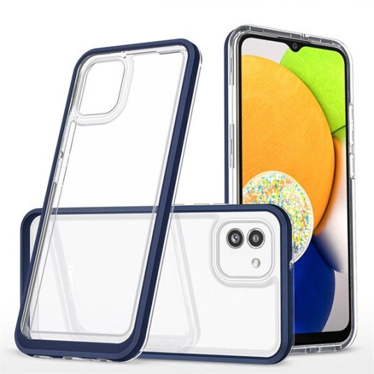Hurtel Clear 3In1 Deksel Til Samsung Galaxy A03 Silikondeksel Med Ramme Blå