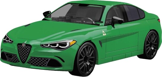 Cobi Alfa Romeo Giulia Quadrifoglio Modellbil Byggesett Grønn 90 deler