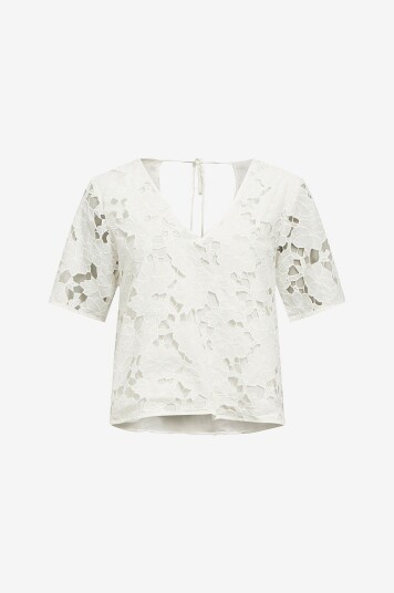 Object - Topp objNellie RE S/S V-neck Top 138 - Hvit