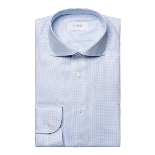Eton Light Blue Fine Twill Shirt Skjorte Lyseblå  male 38