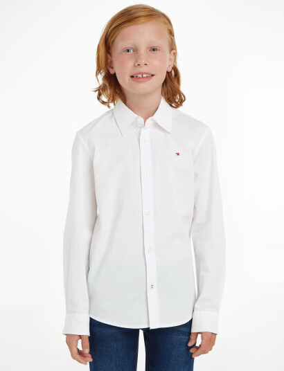 Tommy Hilfiger Solid Stretch Poplin Shirt L/S White 74