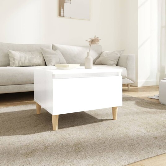 Sidebord høyglans hvit 50x46x35 cm konstruert tre 8720845668495