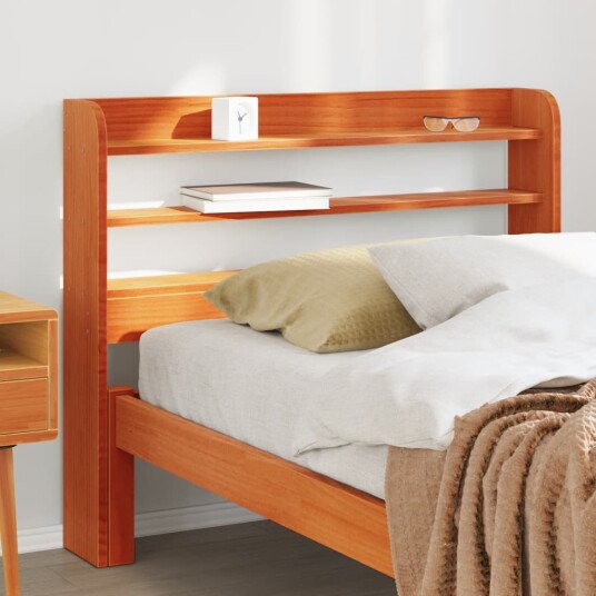 Hodegavl med hyller voksbrun 90 cm heltre furu 8721102854392