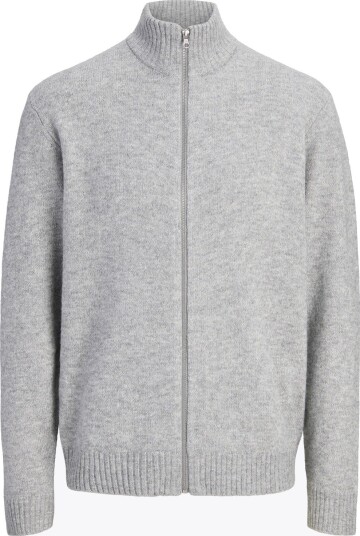 Jack & Jones Soho Ollie Knit High Neck Zip Cardigan Grå XL