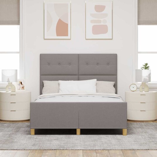 Sengramme Taupe 140x200 cm Stoff 3344736