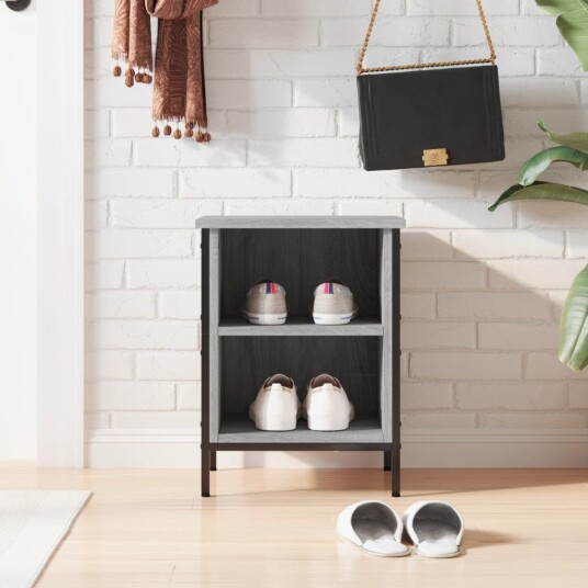 vidaXL Skohylle gr? sonoma 38x35x50 cm konstruert tre vidaXL Skohylle gr? sonoma 38x35x50 cm konstruert tre