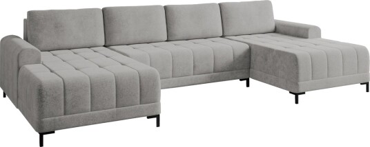 Vilshult Sofa Dobbel sjeselong 4 seter   Lys grå