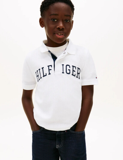 Tommy Hilfiger Hilfiger Varsity Graphic Polo Ss White 164
