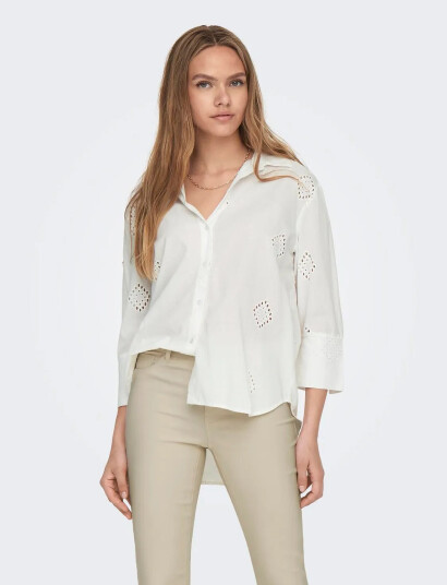 JDY Jdytallie 3/4 Long Shirt Wvn Noos - White - L JDY Jdytallie 3/4 Long Shirt Wvn Noos - White - L
