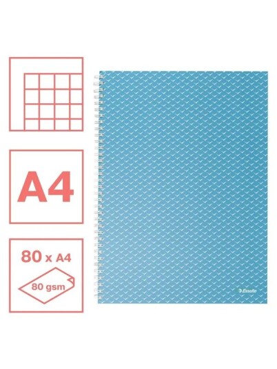 Esselte Colour"Breeze A4 Notebook squared wirebound Blue