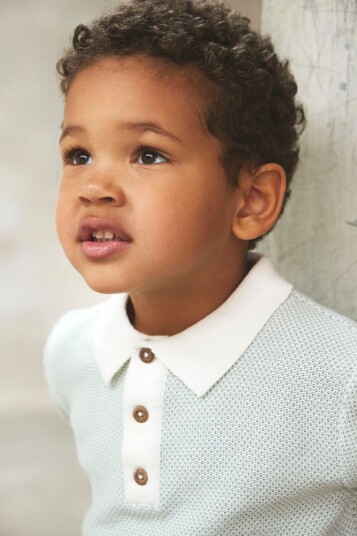 En Fant Knit Polo Jadeite (122 / 7 år)